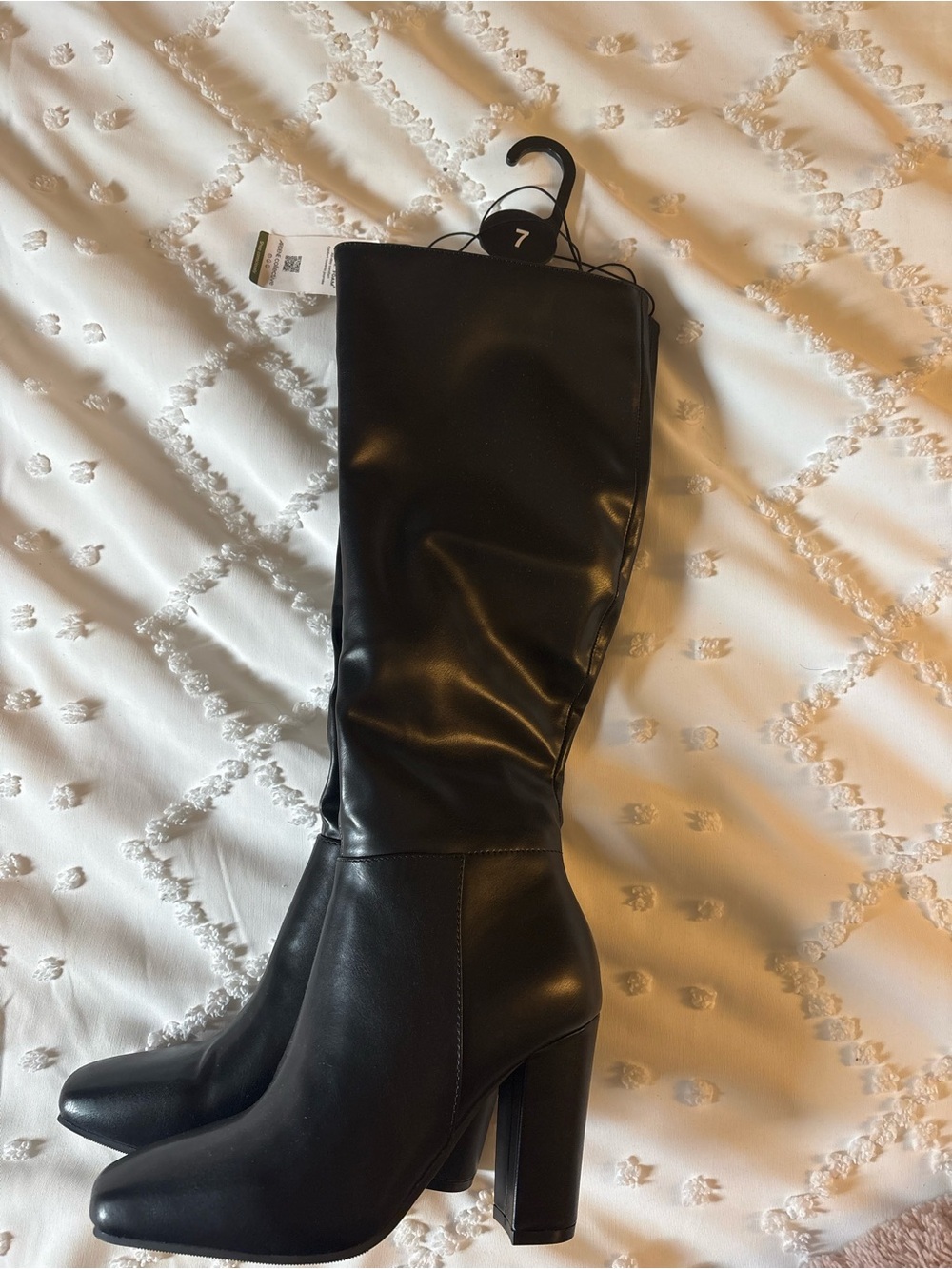 NWT- Ardene Black Tall Block-Heel Women's Boots